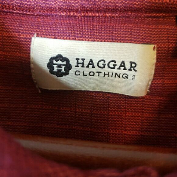 Haggar Mens Polo Shirt Front Pocket Short Sleeve Collared Golf Textured Size XL - Picture 6 of 16